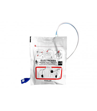 Electrode adulte pré-connectée défibrillateur Schiller PA-1