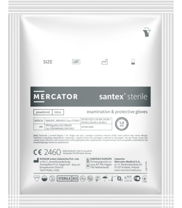 Gants D'intervention Latex SANTEX stérile Poudré
