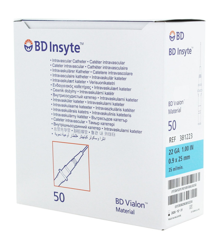 Catheter BD Insyte sans ailettes par 50 unités