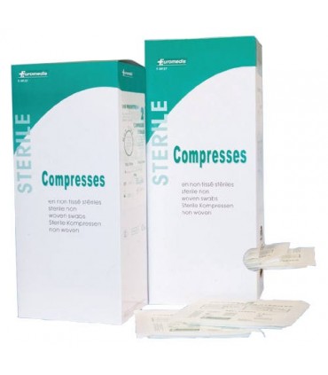 Compresses non tissées stériles 10 x 10 boite de 100 sachets de 2 Compresses