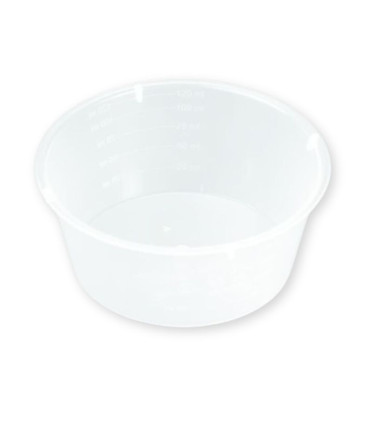 Cupule transparente graduée 120ml STERILE - Boîte de 100