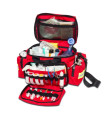 Sac d'urgence léger EMERGENCY'S - rouge ouvert - Direct Médical