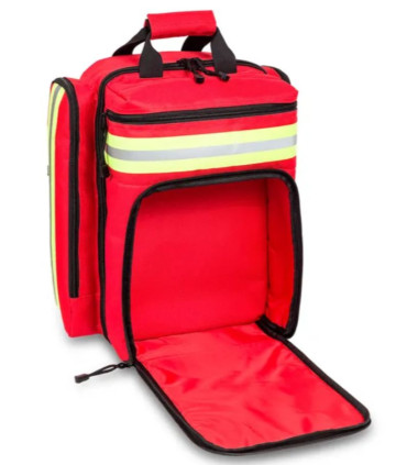 Sac à dos d'urgence EMERGENCY'S - Rouge Poche avant ouverte - Direct Médical