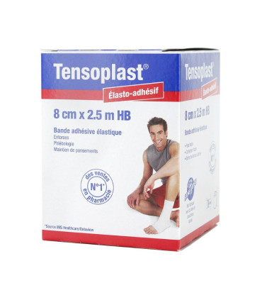 Bande adhésive élastique Tensoplast HB 8cmx2.5m - Direct Médical