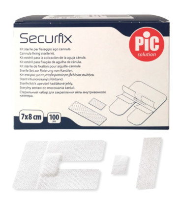 Pansement SECURIFIX 8 x 7 cm avec U boite de 100 Kit de fixation cathéter - Direct Médical