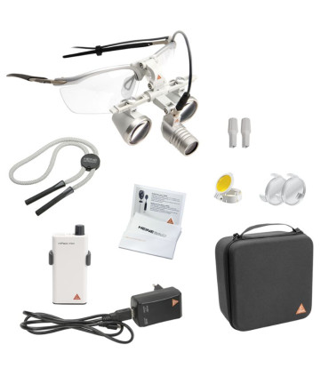 LoupeLight2 HEINE – Loupes HR 2.5x + S-FRAME + mPack mini + Trousse