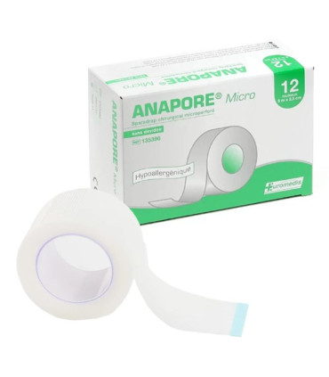 Sparadrap ANAPORE Micro perforé 2,5 cm x 5 m, vendus sans dévidoir et par boîte de 12