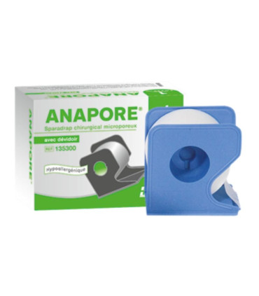 Sparadrap Microporeux ANAPORE avec Dévidoir 2,5cmx5m – Boîte de 12