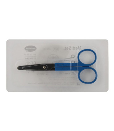 Ciseaux bout rond stérile MEDISET 12cm blister individuel HARTMANN