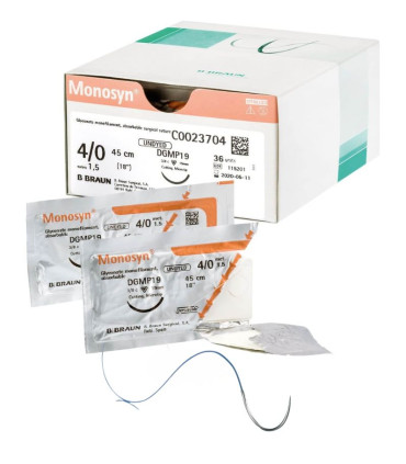 Fil de suture monofilament résorbable MONOSYN 2/0 Boîte de 36 BBRAUN