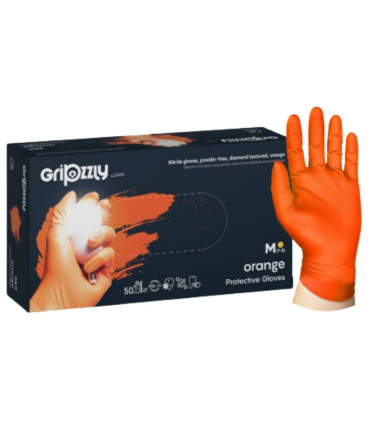 Gants nitrile orange Gripzzly Boîte de 50