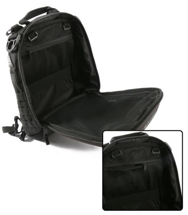 Sac à dos coqué MATT Full black intérieur 19L DIMATEX
