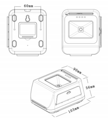Lecteur Carte Vitale LKN700 Evitale Bifente + CPS SESAM – PC/SC & NFC plan et mesures