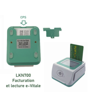 Lecteur Carte Vitale LKN700 Evitale Bifente + CPS SESAM – PC/SC & NFC CPS caché