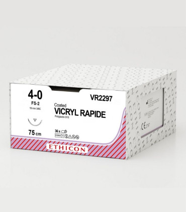 Vicryl Rapide - Fil de Suture Résorbable Tressé 4/0 - 1,5 3/8C 19mm 75cm