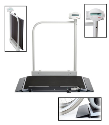 Plateforme de pesée pour fauteuil roulant avec main courante et interface RS-232 SECA 677R