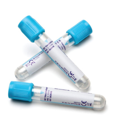 Tube BD Vacutainer® Citrate de sodium 9NC 0,109M PET Bouchon bleu Hemogard™ boîte de 100