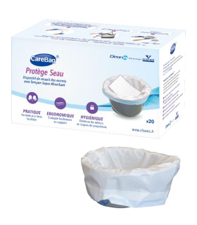 Protège seau CareBag® avec tampon super-absorbant – Boîte de 20