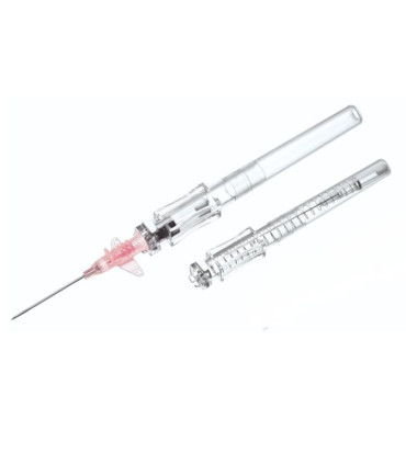 Cathéter court IV de sécurité REAL SAFETY W avec ailettes -NMSTU2030W-20 G-Rose