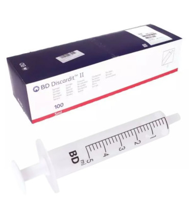 Seringue 5 mL excentrique BD Discardit II boite de 100