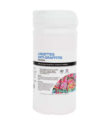 Lingettes nettoyantes anti graffitis - Lot de 80